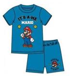 Super Mario Shortama / Zomer Pyjama - Blauw - Maat 104, Nieuw, Jongen, Ophalen of Verzenden, Nacht- of Onderkleding