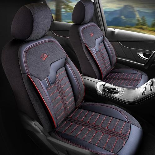 AUTOSTOELHOES LONDEN ZWART/ROOD-VOLLEDIG SET, ORTHOPEDISCH, Auto-onderdelen, Interieur en Bekleding, Audi, BMW, Citroën, Daihatsu