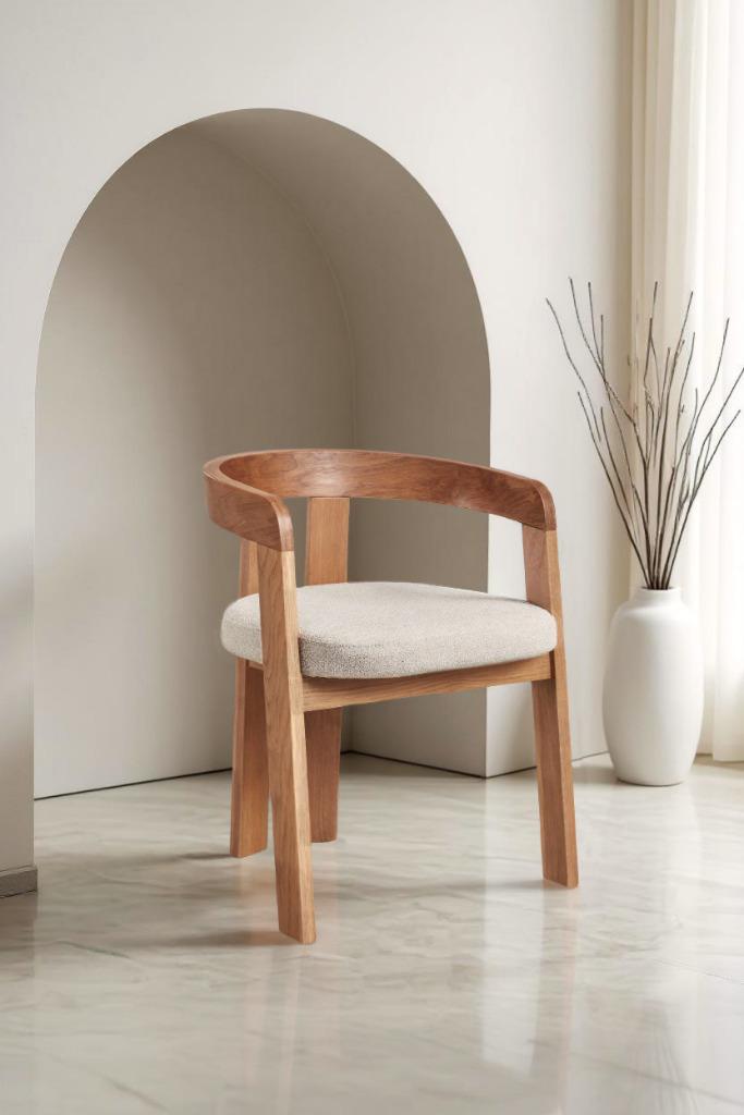 Eetkamerstoel - Japandi - scandinavisch, Huis en Inrichting, Stoelen, Nieuw, Vijf, Zes of meer stoelen, Hout, Bruin, Ophalen of Verzenden