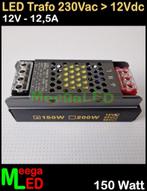 LED Trafo Voeding Adapter Driver - 230V > 12V - 12,5A = 150W, Ophalen of Verzenden, Nieuw, LEDtrafo