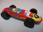 retro vintage blikken raceauto met plastic wielen, Ophalen of Verzenden, Gebruikt