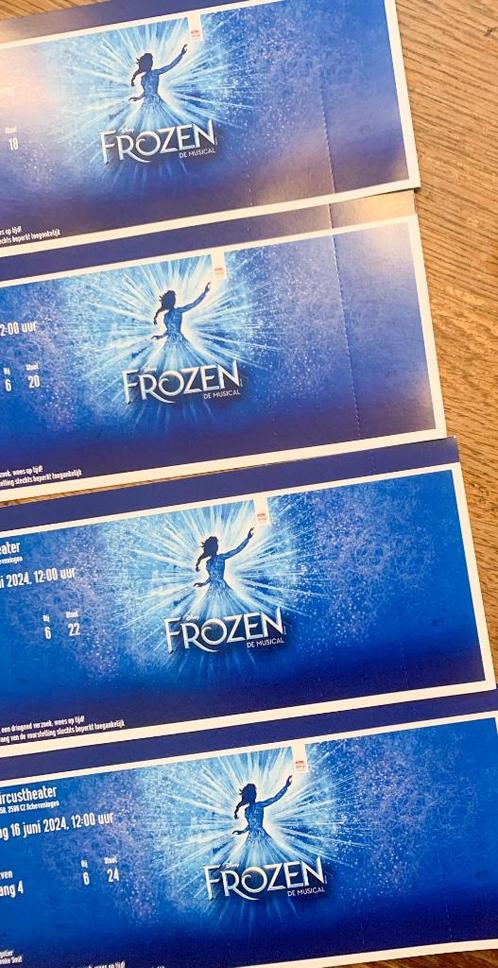 Frozen, 4 stuks/rij 6, Tickets en Kaartjes, Theater | Musical, Drie personen of meer, Juni