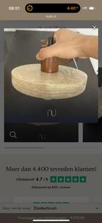 Japandi Hanglamp Travertijn & Eiken, Ophalen, Nieuw, Hout, Minder dan 50 cm