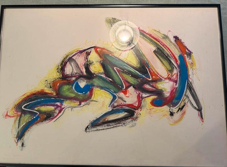 Abstract Schilderij - 't Prentarium Leiden, Antiek en Kunst, Kunst | Schilderijen | Abstract, Ophalen of Verzenden