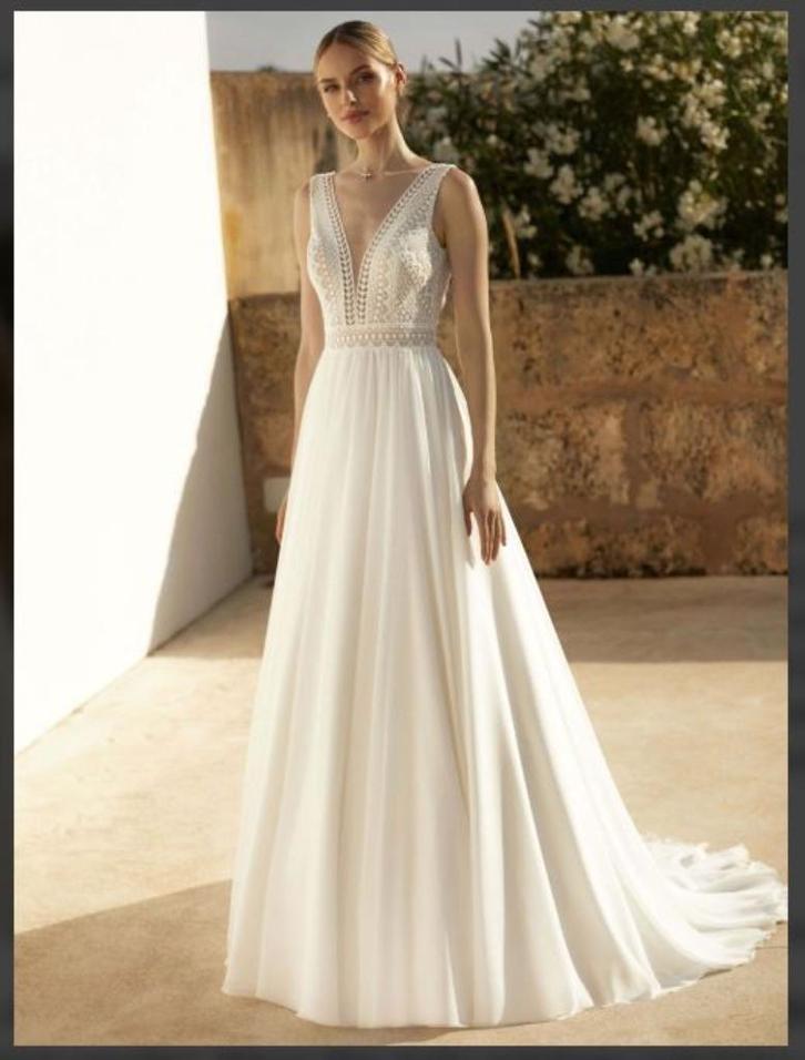 Bruidsjurk / trouwjurk maat 36 - Bianco Evento, Kleding | Dames, Jurken, Zo goed als nieuw, Maat 36 (S), Wit, Onder de knie, Ophalen of Verzenden