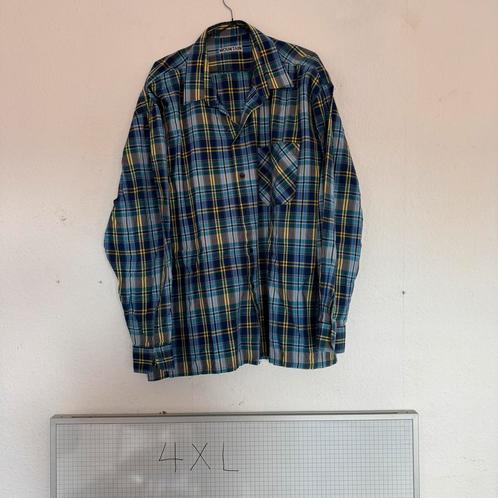 4XL Mountain Overhemd Geel-Blauw Geruit Lange Mouwen, Kleding | Heren, Overhemden, Gedragen, Overige halswijdtes, Blauw, Ophalen of Verzenden