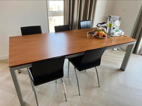 Luxe eettafel met handgemaakte Italiaanse designstoelen 6x, Huis en Inrichting, Tafels | Eettafels, Gebruikt, 50 tot 100 cm, 200 cm of meer