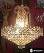 Kristallen kroonluchter - zakkroonluchter klassiek goud, Huis en Inrichting, Lampen | Kroonluchters, Verzenden, Gebruikt, Overige materialen