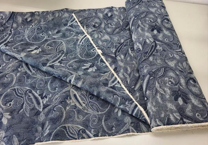 Jacquard denim jeans spijkerstof 5 meter op rol couture, Hobby en Vrije tijd, Stoffen en Lappen, Nieuw, Katoen, 120 cm of meer