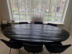 Mango houten ovale eettafel zwart, Ophalen, Overige materialen, 100 tot 150 cm, Zo goed als nieuw