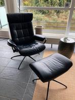 Stressless London fauteuil met Hocker, Huis en Inrichting, Ophalen, Gebruikt, Design, Leer