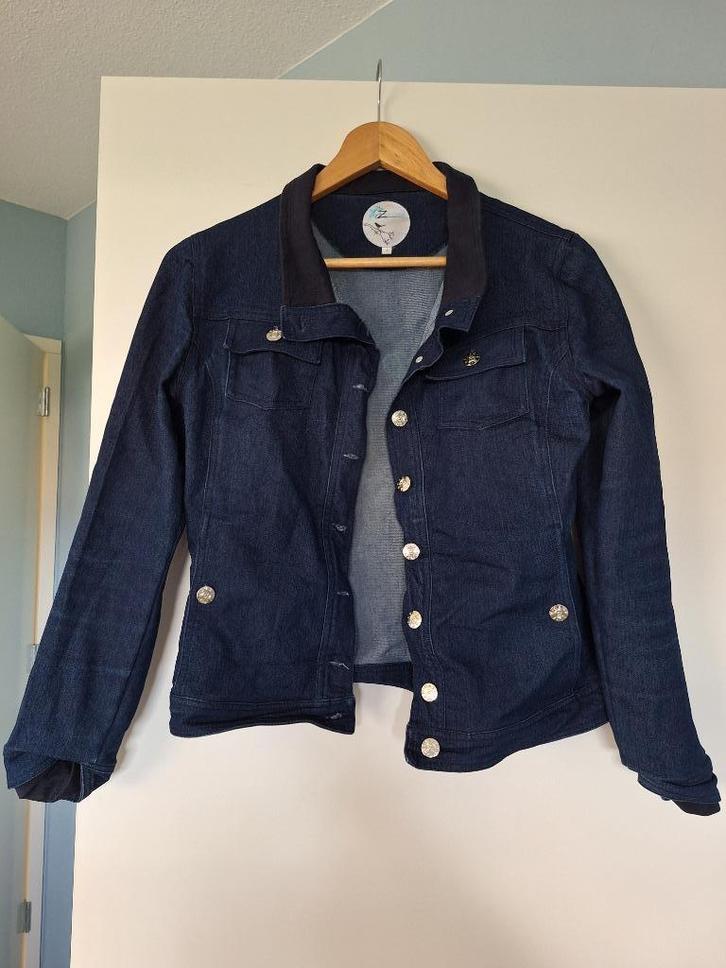 spijkerjasje ZenDee met stretch, Kleding | Dames, Jasjes, Kostuums en Pakken, Zo goed als nieuw, Jasje, Maat 36 (S), Blauw, Ophalen of Verzenden