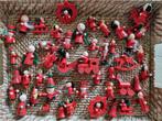 Vintage rood kersthangers kerstfiguren, Diversen, Ophalen of Verzenden, Gebruikt