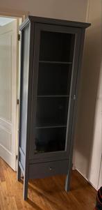 Blauwe Vitrinekast met Lade, Huis en Inrichting, Kasten | Vitrinekasten, Ophalen, Minder dan 50 cm, Gebruikt, Glas