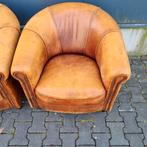 2x Joris schapenleren stoel / fauteuil + GRATIS BEZORGING, Chesterfield, Gebruikt, Leer, Ophalen of Verzenden