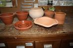 Terra cotta potten en schalen, Tuin en Terras, Bloempotten, Rond, Ophalen of Verzenden, Zo goed als nieuw, Balkon