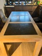 Gratis: Eiken eettafel met belgisch hardsteen, Ophalen, Strak, Gebruikt, Eikenhout