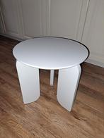 2X BIJZETTAFELTJES WIT ROND 40X40 EN 35X32 ALS NIEUW, Ophalen, Minder dan 45 cm, Minder dan 55 cm, Rond