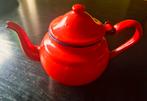 Rode vintage emaille theepot, Huis en Inrichting, Ophalen of Verzenden