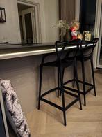 2 Kartell barkrukken zwart als nieuw, Huis en Inrichting, Barkrukken, 2 krukken, Ophalen, Zo goed als nieuw, 60 tot 90 cm