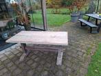 Massief houten kloostertafel. Lxb 1.60x0.78 €125,-, Huis en Inrichting, Tafels | Eettafels, Gebruikt, 200 cm of meer, Rechthoekig