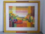 grote zeefdruk Ton Schulten coulissen landschap gesigneerd, Antiek en Kunst, Kunst | Litho's en Zeefdrukken, Ophalen