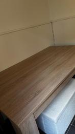 Stevige eikenlook eettafel/bureau – 160x93 cm, Huis en Inrichting, Tafels | Eettafels, Ophalen, Eikenhout, 50 tot 100 cm, Zo goed als nieuw