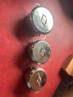 Pannenset 3-delig Staal - Kookplezier!, Ophalen, Gebruikt, Inductieplaat, Pannenset