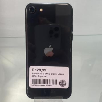 iPhone SE 2 64GB Black - Accu 89% - Topstaat beschikbaar voor biedingen