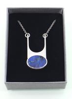 Vintage zilveren hanger labradoriet Andreas Mikkelsen, Sieraden, Tassen en Uiterlijk, Antieke sieraden, Ophalen of Verzenden, Zilver