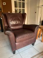 Natuzzi bruine leren Fauteuil, Ophalen, Gebruikt, Minder dan 75 cm, Leer