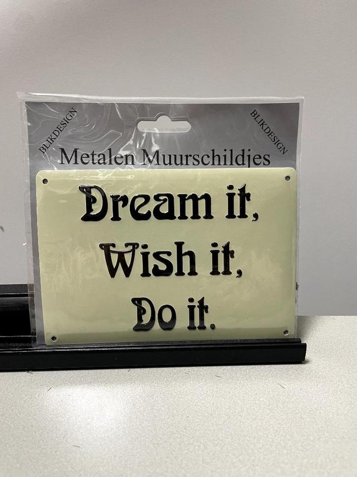 Dream It  tekstbord (klein), Huis en Inrichting, Woonaccessoires | Tekstborden en Spreuken, Nieuw, Ophalen of Verzenden