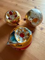 3 grote oude kerstballen - antiek, vintage, jaren 60 70, Diversen, Kerst, Ophalen of Verzenden, Zo goed als nieuw
