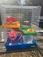 dwerghamsterkooi,met verdieping,drinkfles,eetbakje,enz., Dieren en Toebehoren, Kooi, Minder dan 75 cm, Zo goed als nieuw, Hamster