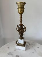 Vintage messing tafellamp op marmeren voet, Ophalen of Verzenden, Gebruikt, Minder dan 50 cm