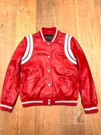 Redskins Unisex Leren Varsity Bomberjack Rood/Wit S, Maat 46 (S) of kleiner, Gedragen, Redskins, Ophalen of Verzenden