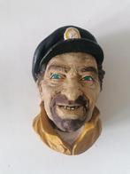 vintage BOSSON wandhoofdje van een zeeman igst 13x9 cm, Antiek en Kunst, Ophalen of Verzenden