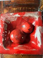 KERAMIEKEN SCHAAL ROOD, Huis en Inrichting, Woonaccessoires | Schalen en Manden, Porselein of Keramiek, Schaal, Vierkant, Ophalen of Verzenden