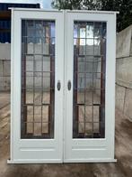 Set schuif / en-suite deuren met glas in lood 211,5x144,5cm., Ophalen
