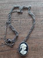 Vintage Camee Hanger Ketting, Overige materialen, Gebruikt, Overige voorstellingen, Zwart