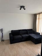 Zwarte hoekbank, Ophalen, 250 tot 300 cm, Hoekbank, Zo goed als nieuw