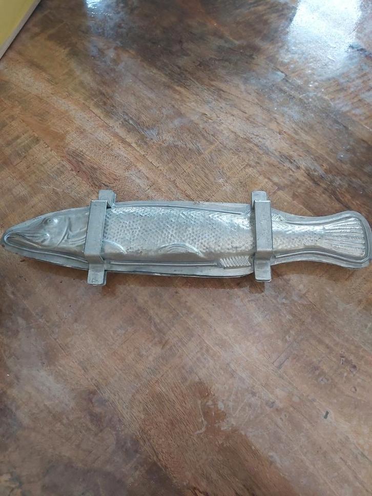 Antieke Chocoladevorm - Grote Vis - 2-delig, Antiek en Kunst, Curiosa en Brocante, Ophalen of Verzenden