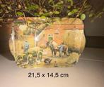 Vintage Dienblad met Boerderij Tafereel, Ophalen of Verzenden, Zo goed als nieuw, Rechthoekig, Kunststof