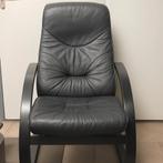 GRATIS LEDER RELAX STOEL / FAUTEUIL ZWART, Huis en Inrichting, Ophalen, Zo goed als nieuw, Leer, 50 tot 75 cm