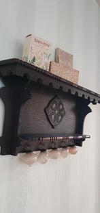 fraai antiek eiken regaaltje  plank  met kleine haakjes, Ophalen of Verzenden