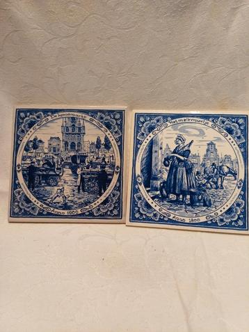 Delfts Blauw Tegels - Kaasmarkt & Melkvrouwtje beschikbaar voor biedingen