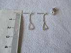 Zilveren hang oorbelletjes fantasie driehoek vorm 925 zilver, Hangers, Verzenden, Zo goed als nieuw, Zilver