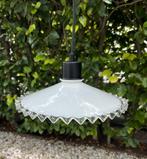 Vintage glazen hanglampje gecombineerd met zwart incl. LED, Vintage, Ophalen of Verzenden, Minder dan 50 cm, Glas