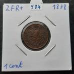 Mooie cent 1878, Ophalen of Verzenden, Koning Willem III, 1 cent, Losse munt