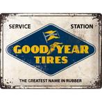 Goodyear tires service station relief reclamebord van metaal, Verzamelen, Nieuw, Reclamebord, Ophalen of Verzenden